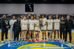 Camden pulled away late to defeat Gray Collegiate 42 to 35 on Monday morning, capturing the Sylvia Hatchell Division championship